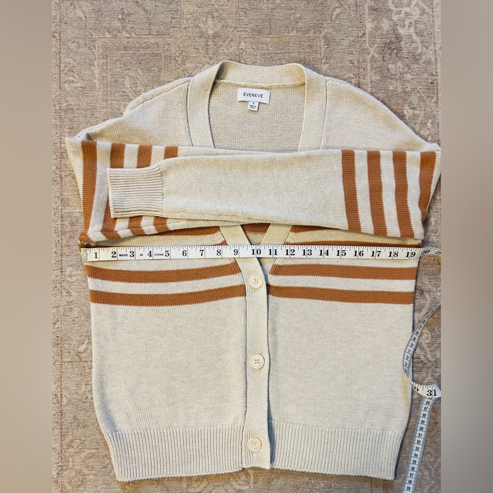 Evereve "Quincy" Button Up Cardigan (Oatstripe) - Women's Small - Picture 3 of 8